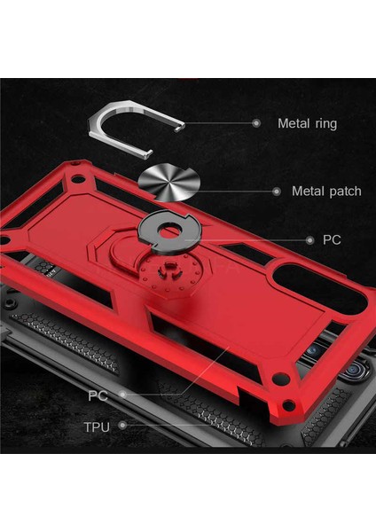Samsung Galaxy A30S Uyumlu Kılıf Standlı Manyetik Yüzüklü Military Magnetic Ring Polycarbonate And Tpu Case indirimleri