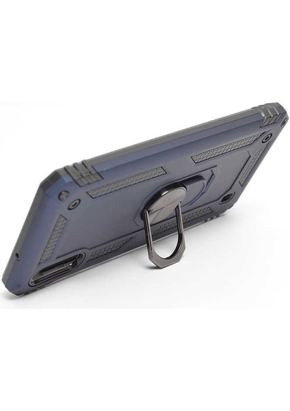 Samsung Galaxy M10 Uyumlu Kılıf Standlı Manyetik Yüzüklü Military Magnetic Ring Polycarbonate And Tpu Case
