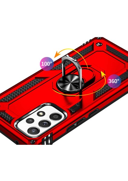 Samsung Galaxy A53 5g Uyumlu Kılıf Standlı Manyetik Yüzüklü Military Magnetic Ring Polycarbonate And Tpu Case modelleri