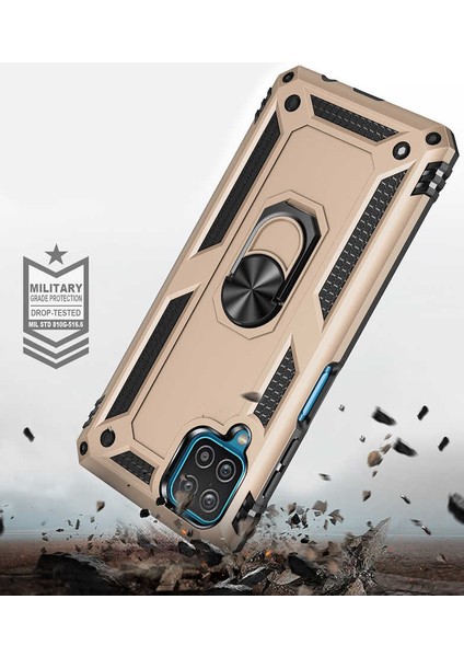 Samsung Galaxy M32 Uyumlu Kılıf Standlı Manyetik Yüzüklü Military Magnetic Ring Polycarbonate And Tpu Case indirimleri