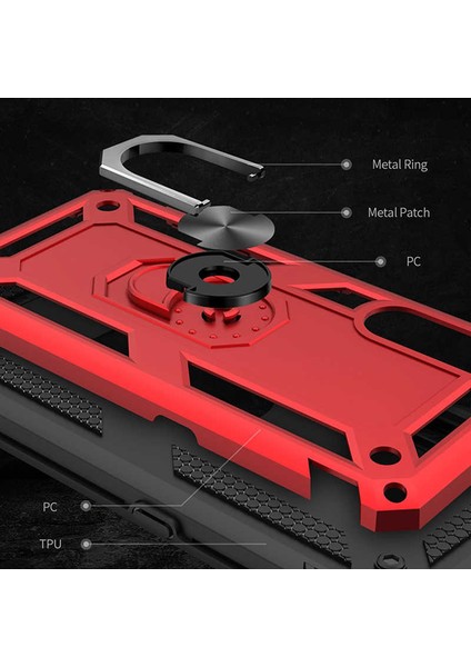 Xiaomi Mi 9 Uyumlu Kılıf Standlı Manyetik Yüzüklü Military Magnetic Ring Polycarbonate And Tpu Case fırsatları