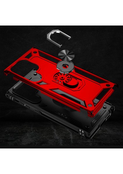 Samsung Galaxy S23 Ultra Uyumlu Kılıf Standlı Manyetik Yüzüklü Military Magnetic Ring Polycarbonate And Tpu Case fiyatları
