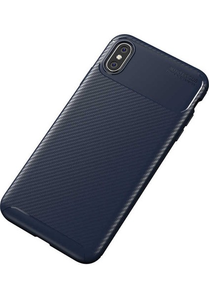 Apple iPhone x Uyumlu Kılıf Karbon Armor Serisi, Ultra Dayanıklı ve Esnek Slim Fit Karbon Görünümlü Silikon