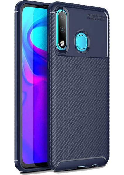 Huawei P30 Lite Uyumlu Kılıf Karbon Armor Serisi, Ultra Dayanıklı ve Esnek Slim Fit Karbon Görünümlü Silikon