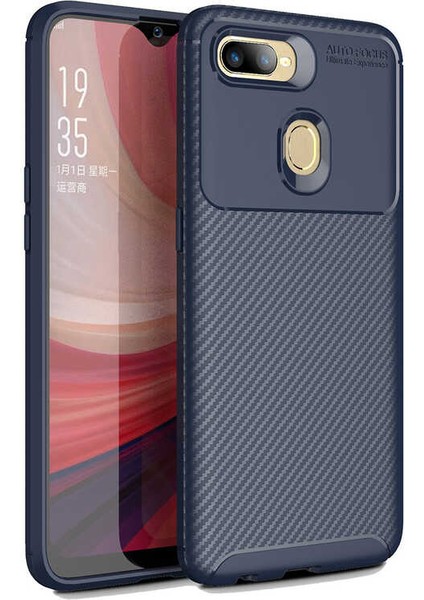 Oppo A12 Uyumlu Kılıf Karbon Armor Serisi, Ultra Dayanıklı ve Esnek Slim Fit Karbon Görünümlü Silikon