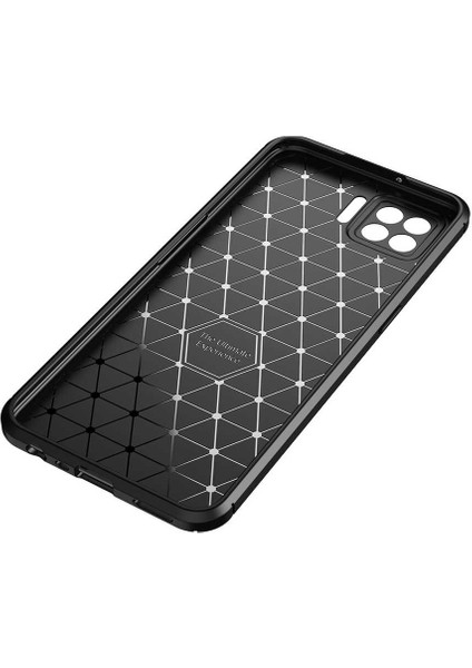 Oppo A73 Uyumlu Kılıf Karbon Armor Serisi, Ultra Dayanıklı ve Esnek Slim Fit Karbon Görünümlü Silikon