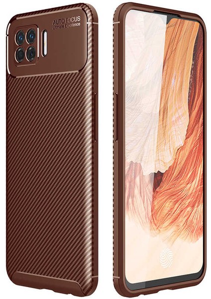 Oppo A73 Uyumlu Kılıf Karbon Armor Serisi, Ultra Dayanıklı ve Esnek Slim Fit Karbon Görünümlü Silikon