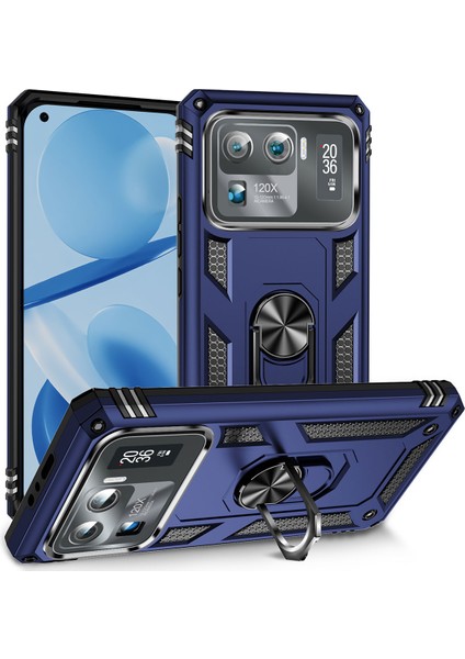 Xiaomi Mi 11 Ultra Uyumlu Kılıf Standlı Manyetik Yüzüklü Military Magnetic Ring Polycarbonate And Tpu Case