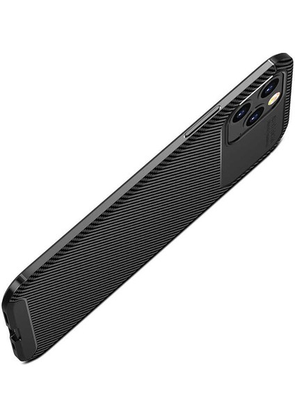 Apple iPhone 12 Pro Max Uyumlu Kılıf Karbon Armor Serisi, Ultra Dayanıklı ve Esnek Slim Fit Karbon Görünümlü Silikon