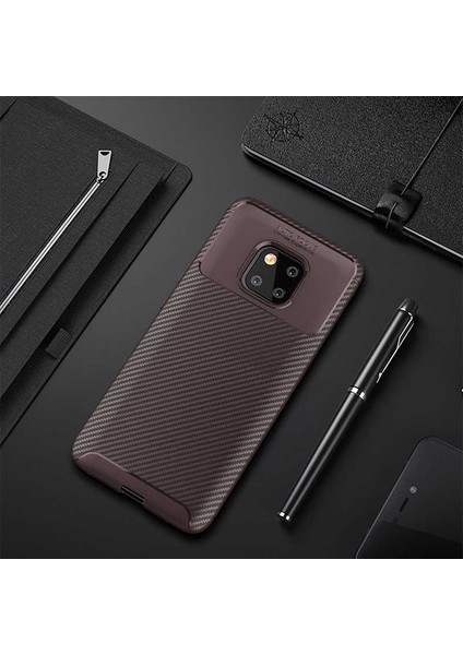 Huawei Mate 20 Pro Uyumlu Kılıf Karbon Armor Serisi, Ultra Dayanıklı ve Esnek Slim Fit Karbon Görünümlü Silikon fiyatları