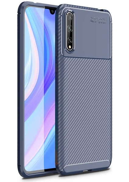 Huawei P Smart S (Y8P) Uyumlu Kılıf Karbon Armor Serisi, Ultra Dayanıklı ve Esnek Slim Fit Karbon Görünümlü Silikon