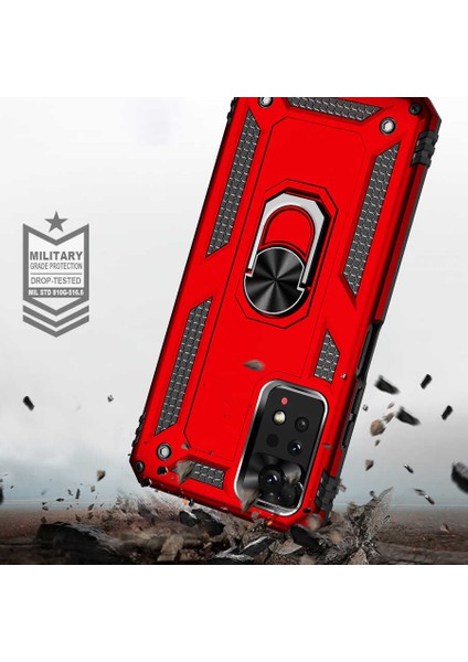 Xiaomi Redmi Note 11 Pro 5g Uyumlu Kılıf Standlı Manyetik Yüzüklü Military Magnetic Ring Polycarbonate And Tpu Case modelleri