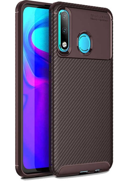 Huawei P30 Lite Uyumlu Kılıf Karbon Armor Serisi, Ultra Dayanıklı ve Esnek Slim Fit Karbon Görünümlü Silikon