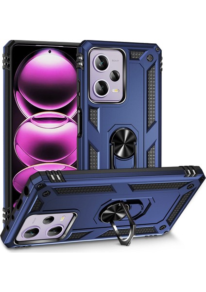 Xiaomi Redmi Note 12 Pro 5g Uyumlu Kılıf Standlı Manyetik Yüzüklü Military Magnetic Ring Polycarbonate And Tpu Case
