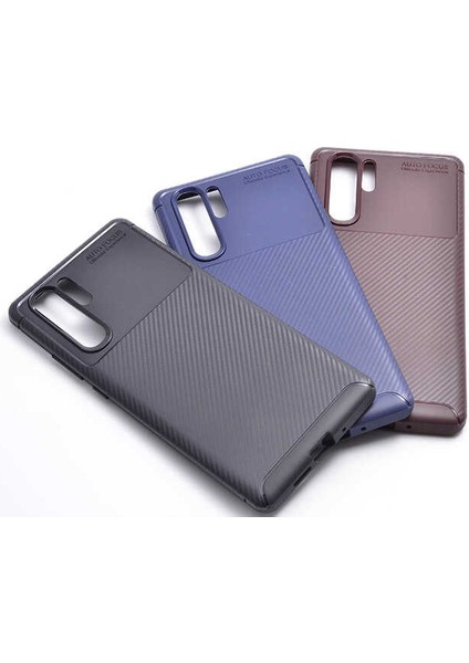 Huawei P30 Pro Uyumlu Kılıf Karbon Armor Serisi, Ultra Dayanıklı ve Esnek Slim Fit Karbon Görünümlü Silikon