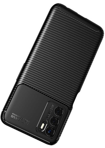 Oppo A16 Uyumlu Kılıf Karbon Armor Serisi, Ultra Dayanıklı ve Esnek Slim Fit Karbon Görünümlü Silikon modelleri