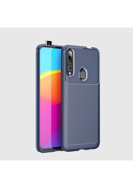 Huawei Y9 Prime 2019 Uyumlu Kılıf Karbon Armor Serisi, Ultra Dayanıklı ve Esnek Slim Fit Karbon Görünümlü Silikon