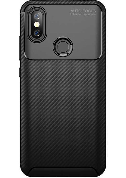 Xiaom Redmi Note 5 Pro Uyumlu Kılıf Karbon Armor Serisi, Ultra Dayanıklı ve Esnek Slim Fit Karbon Görünümlü Silikon