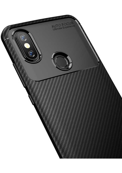 Xiaom Redmi Note 5 Pro Uyumlu Kılıf Karbon Armor Serisi, Ultra Dayanıklı ve Esnek Slim Fit Karbon Görünümlü Silikon