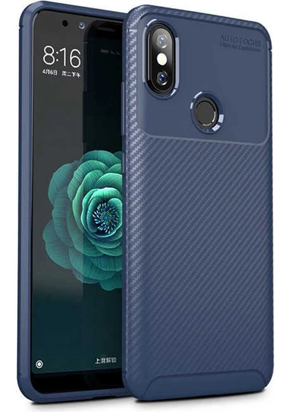 Xiaom Redmi Note 5 Pro Uyumlu Kılıf Karbon Armor Serisi, Ultra Dayanıklı ve Esnek Slim Fit Karbon Görünümlü Silikon