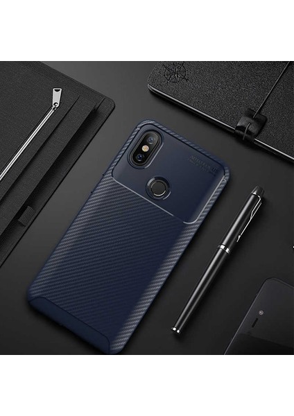 Xiaom Redmi Note 5 Pro Uyumlu Kılıf Karbon Armor Serisi, Ultra Dayanıklı ve Esnek Slim Fit Karbon Görünümlü Silikon