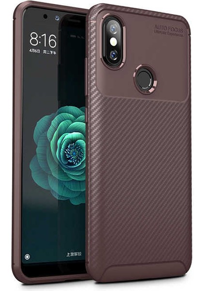 Xiaom Redmi Note 5 Pro Uyumlu Kılıf Karbon Armor Serisi, Ultra Dayanıklı ve Esnek Slim Fit Karbon Görünümlü Silikon