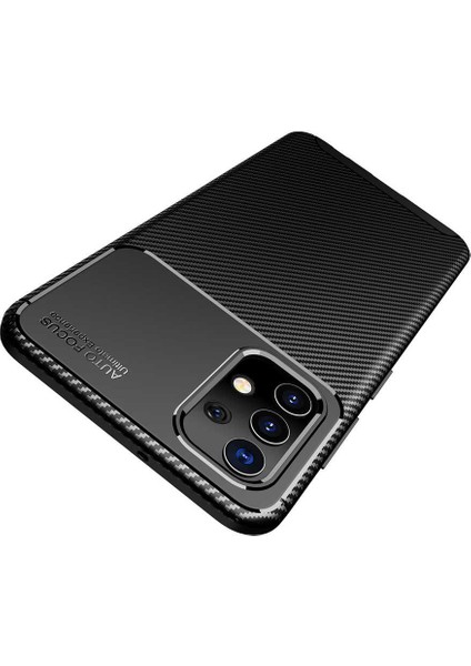 Samsung Galaxy A32 4g Uyumlu Kılıf Karbon Armor Serisi, Ultra Dayanıklı ve Esnek Slim Fit Karbon Görünümlü Silikon