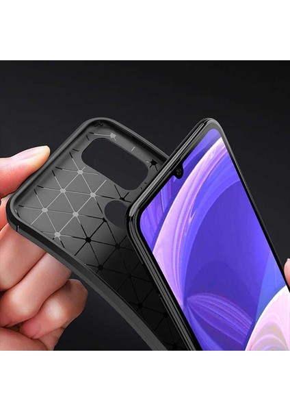 Samsung Galaxy M21 Uyumlu Kılıf Karbon Armor Serisi, Ultra Dayanıklı ve Esnek Slim Fit Karbon Görünümlü Silikon