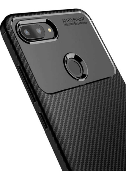 Xiaomi Mi 8 Lite Uyumlu Kılıf Karbon Armor Serisi, Ultra Dayanıklı ve Esnek Slim Fit Karbon Görünümlü Silikon