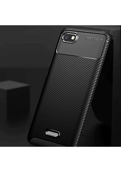 Xiaomi Redmi 6A Uyumlu Kılıf Karbon Armor Serisi, Ultra Dayanıklı ve Esnek Slim Fit Karbon Görünümlü Silikon modelleri