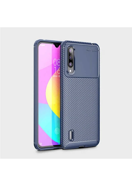 Xiaomi Mi 9 Lite Uyumlu Kılıf Karbon Armor Serisi, Ultra Dayanıklı ve Esnek Slim Fit Karbon Görünümlü Silikon