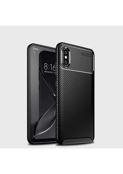 Xiaomi Mi Max 3 Uyumlu Kılıf Karbon Armor Serisi, Ultra Dayanıklı ve Esnek Slim Fit Karbon Görünümlü Silikon