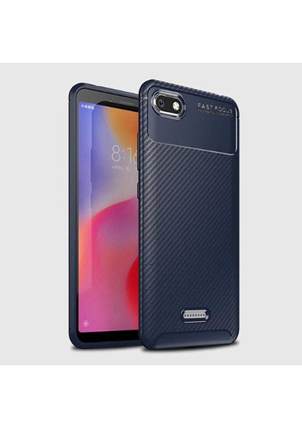 Xiaomi Redmi 6A Uyumlu Kılıf Karbon Armor Serisi, Ultra Dayanıklı ve Esnek Slim Fit Karbon Görünümlü Silikon