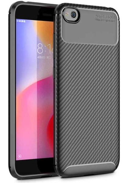 Xiaomi Redmi Go Uyumlu Kılıf Karbon Armor Serisi, Ultra Dayanıklı ve Esnek Slim Fit Karbon Görünümlü Silikon