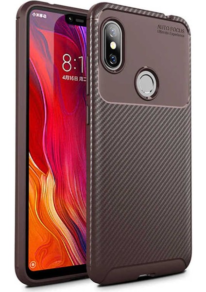 Xiaomi Redmi Note 6 Pro Uyumlu Kılıf Karbon Armor Serisi, Ultra Dayanıklı ve Esnek Slim Fit Karbon Görünümlü Silikon