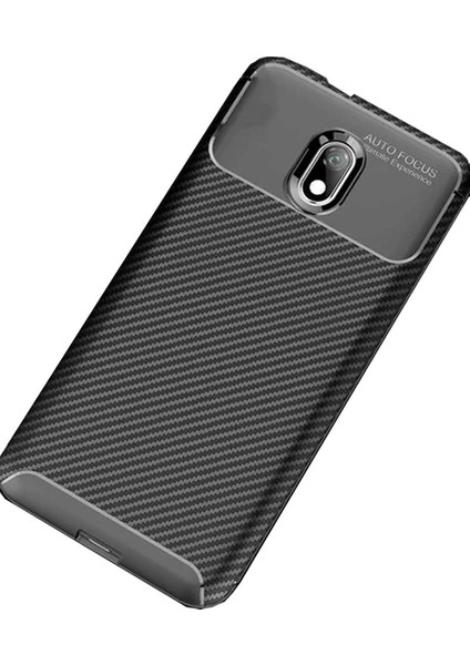 Xiaomi Redmi 8 Uyumlu Kılıf Karbon Armor Serisi, Ultra Dayanıklı ve Esnek Slim Fit Karbon Görünümlü Silikon