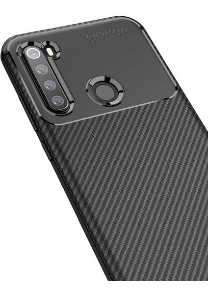 Xiaomi Redmi Note 8 Uyumlu Kılıf Karbon Armor Serisi, Ultra Dayanıklı ve Esnek Slim Fit Karbon Görünümlü Silikon