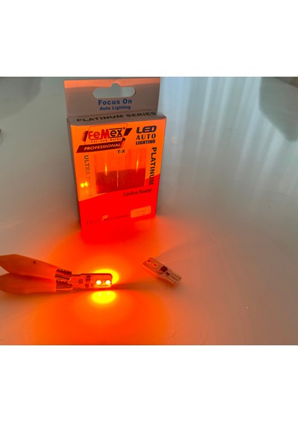 T10 3030 Chip 4smd 250 Lumen Turuncu LED Ampul