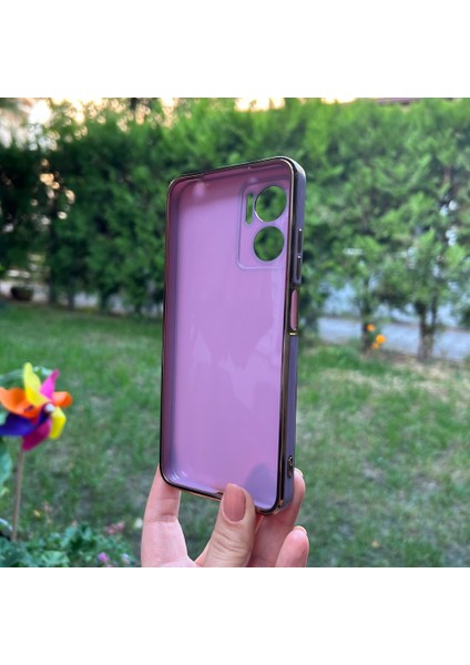 Xiaomi Redmi Note 11E Bakır Detaylı Mor Parlak Silikon Kılıf