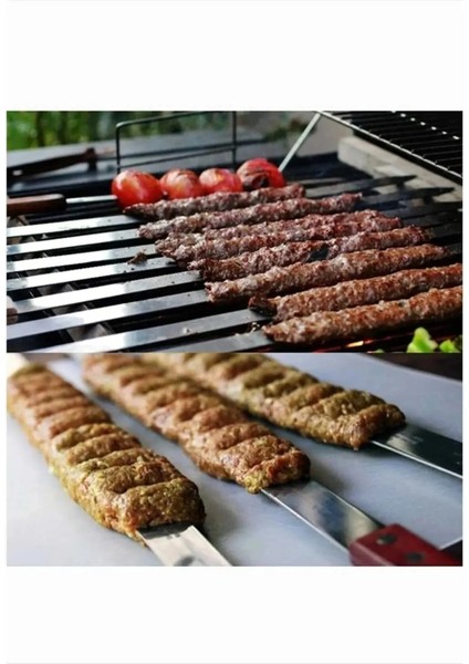 Bev Kitchen 6 Adet Profesyonel Metal Kıyma Şiş (Adana-Urfa-Antep Kebap Şişi)