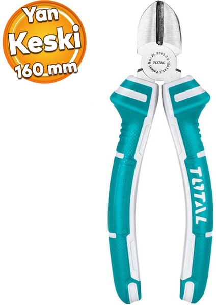 Kombine Yan Keski Plastik Saplı 160 mm Metal Inşaat Teli Kesim Kablo Kesme Kerpeten