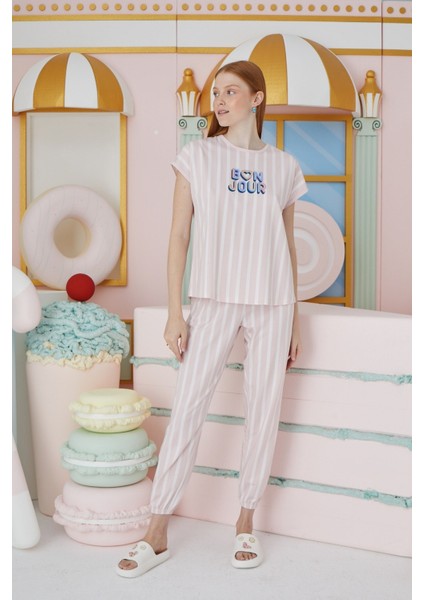 15646 Kadın Baskılı Pijama Takım