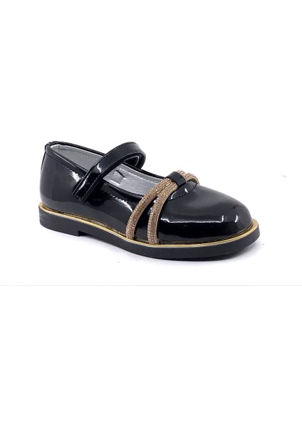 Arz 4752 Siyah Rugan Taşlı Kız Çocuk Babet Ayakkabı fiyatları