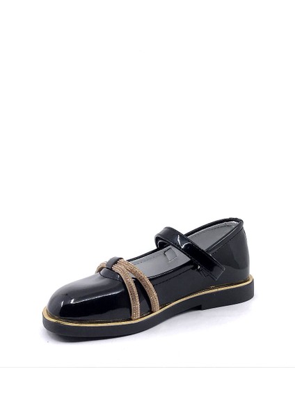 Arz 4752 Siyah Rugan Taşlı Kız Çocuk Babet Ayakkabı modelleri