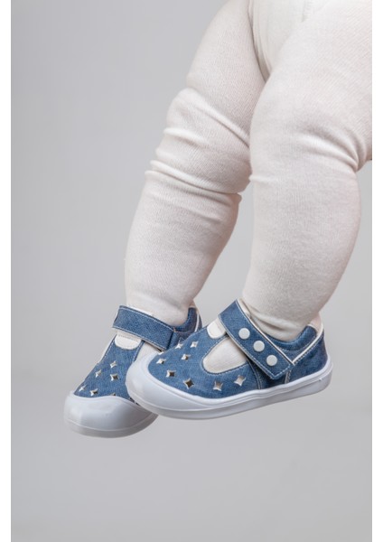 Arz 4865 Mavi Erkek Çocuk Bebe Sandalet Ayakkabı