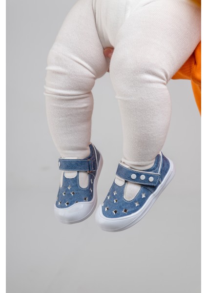 Arz 4865 Mavi Erkek Çocuk Bebe Sandalet Ayakkabı