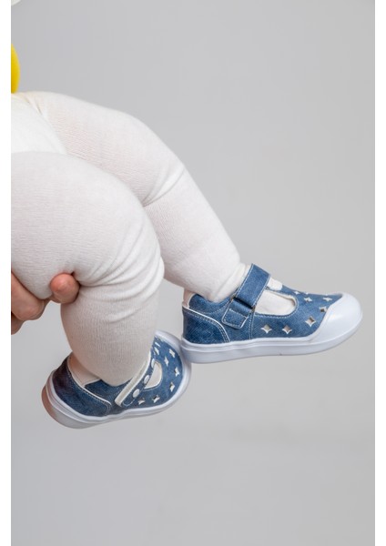 Arz 4865 Mavi Erkek Çocuk Bebe Sandalet Ayakkabı