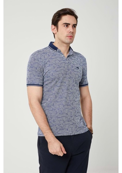 Erkek Yakalı Lacivert Tshirt