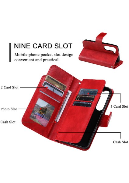 Galaxy S23 Cüzdan Pu Deri Kickstand Manyetik 9 Kart (Yurt Dışından) fırsatları
