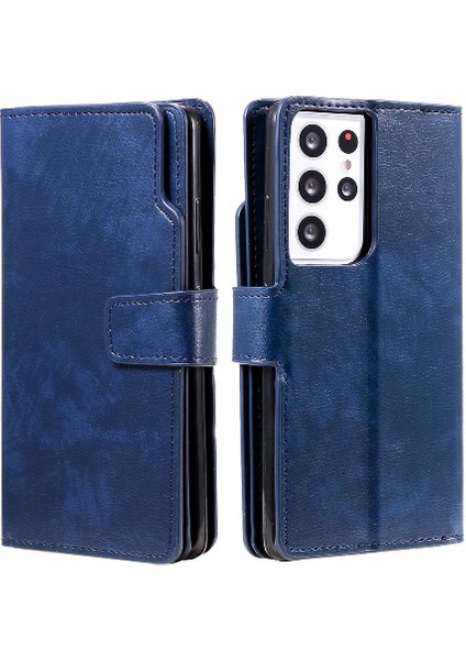 Galaxy S21 Ultra 9 Kart Yuvaları Pu Deri Kickstand Cüzdan (Yurt Dışından) indirimleri